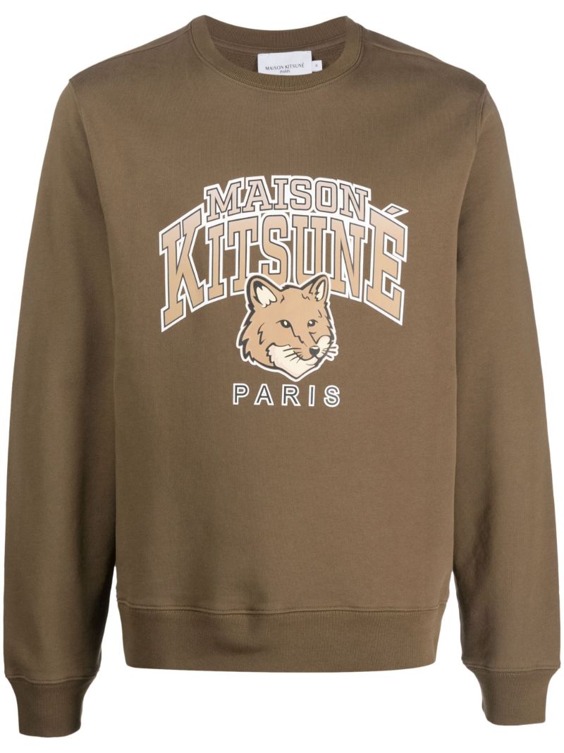 Green Logo Print Cotton Sweatshirt