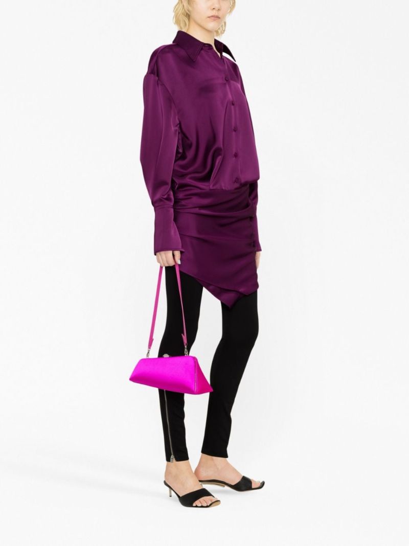 Pink Long Night Satin Clutch Bag