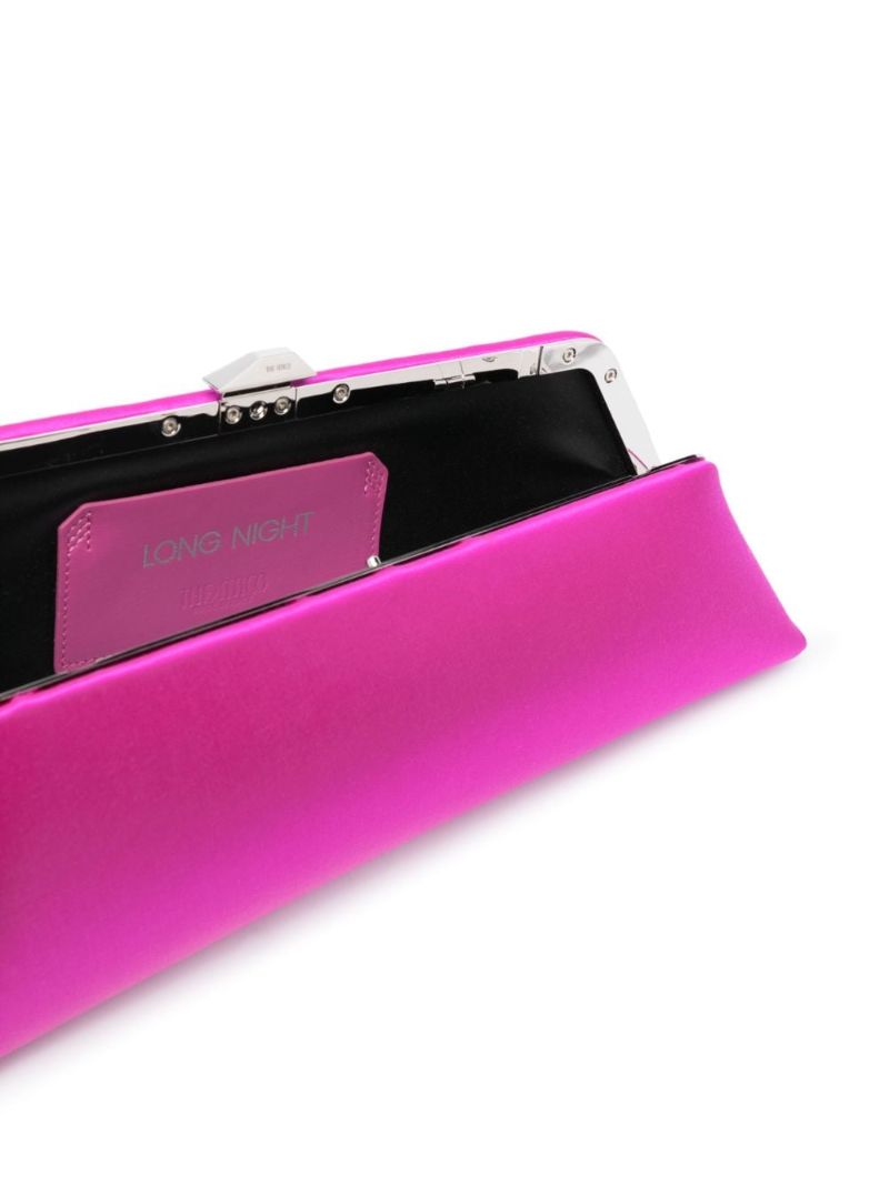 Pink Long Night Satin Clutch Bag