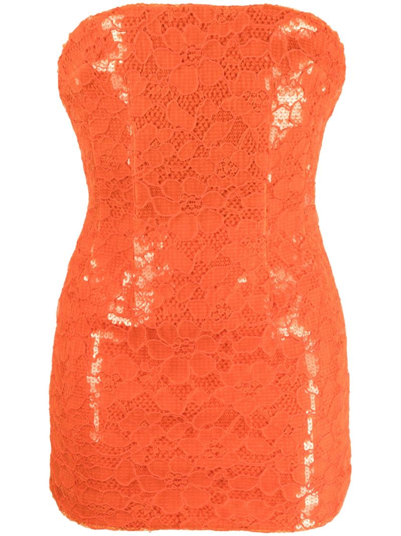 Orange Lace Panel Dress