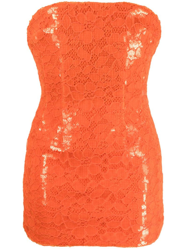 Orange Lace Panel Dress