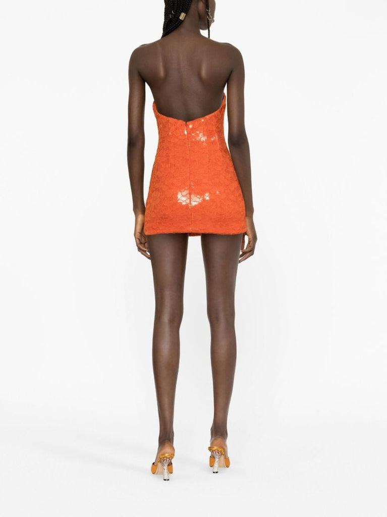 Orange Lace Panel Dress