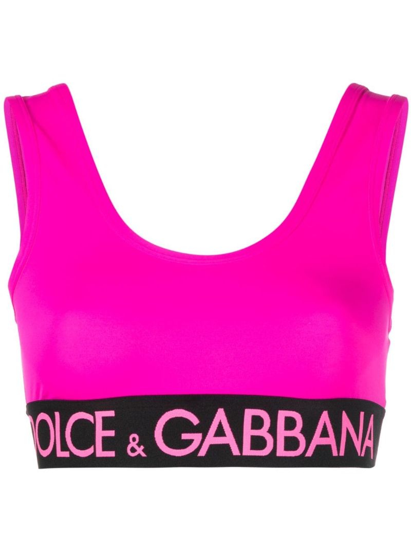 Pink Logo Underband Jersey Cropped Top