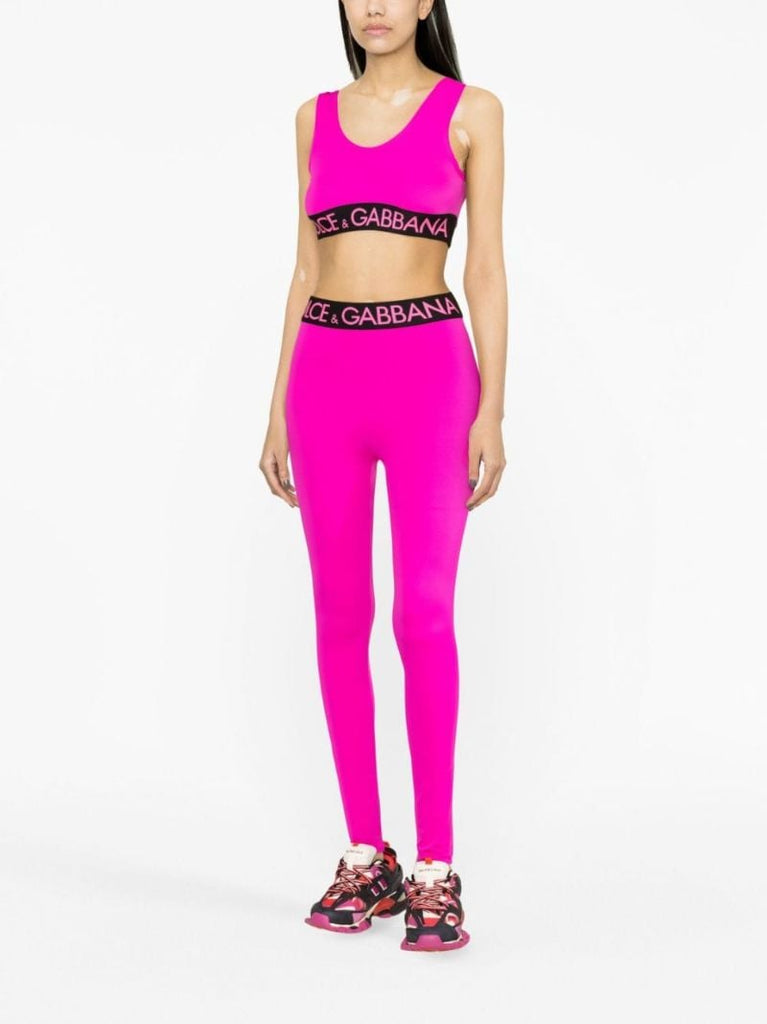 Pink Logo Underband Jersey Cropped Top