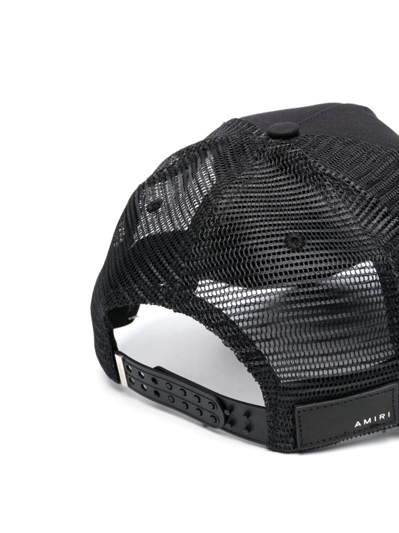 Black Logo Embroidered Cotton Cap
