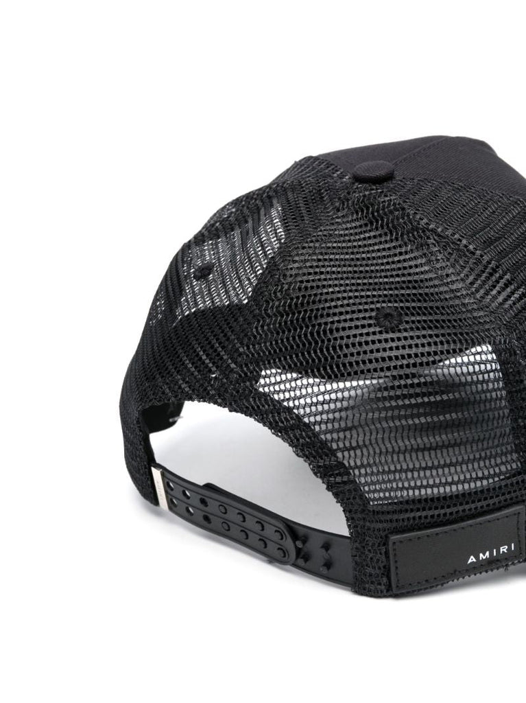 Black Logo Embroidered Cotton Cap