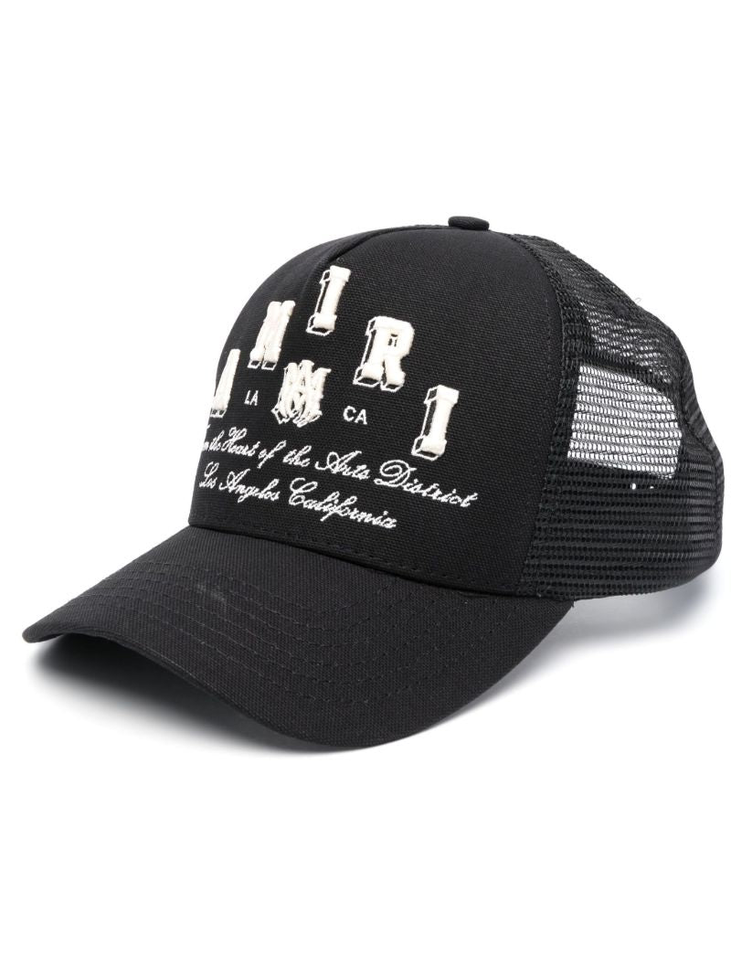 Black Logo Embroidered Cotton Cap