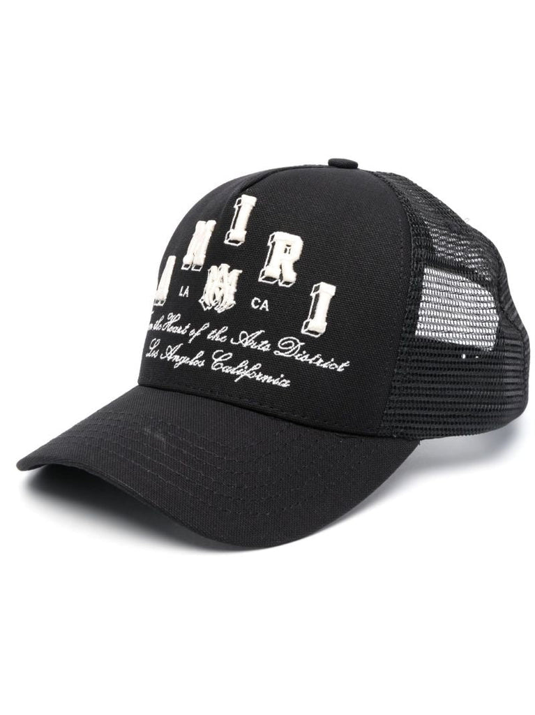 Black Logo Embroidered Cotton Cap
