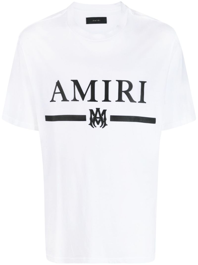 White M.a. Bar Logo Print T-shirt