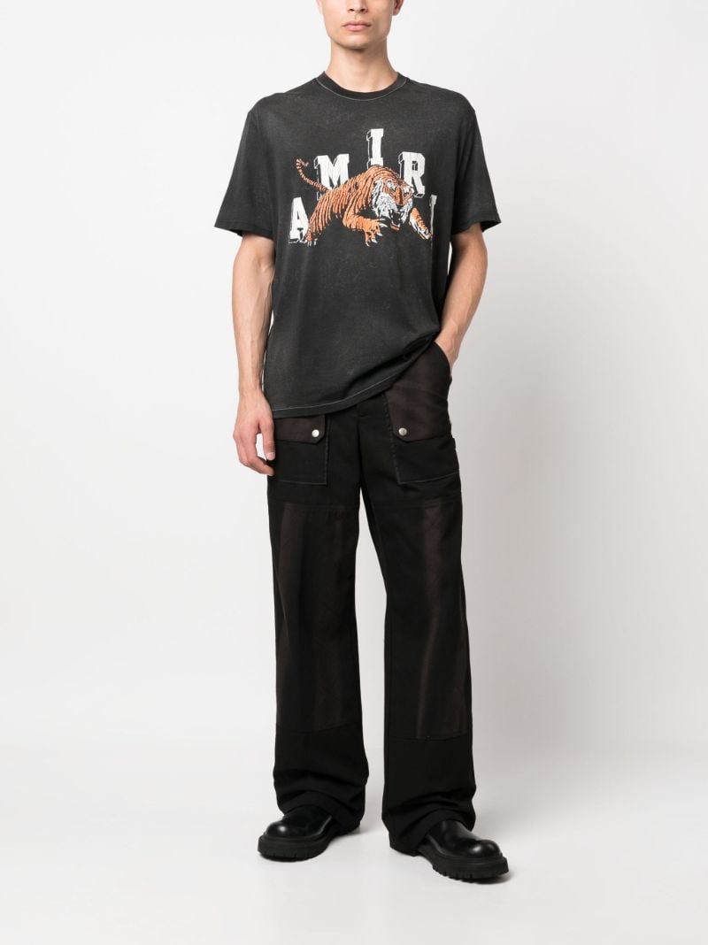 Black Vintage Tiger Cotton T-shirt