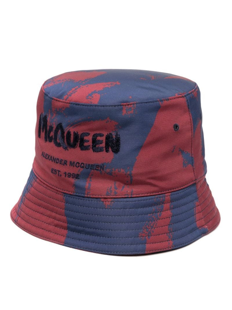 Blue Embroidered Logo Bucket Hat