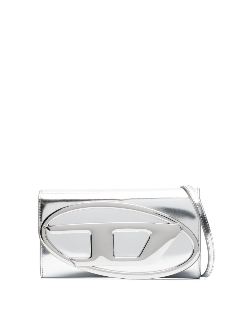 Silver Logo-embossed Leather Wallet