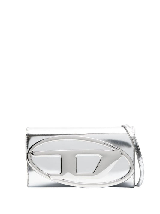 Silver Logo-embossed Leather Wallet