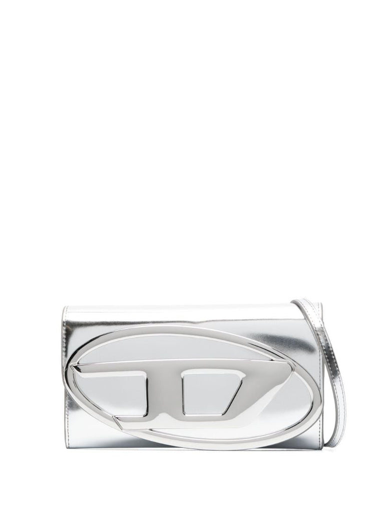 Silver Logo-embossed Leather Wallet