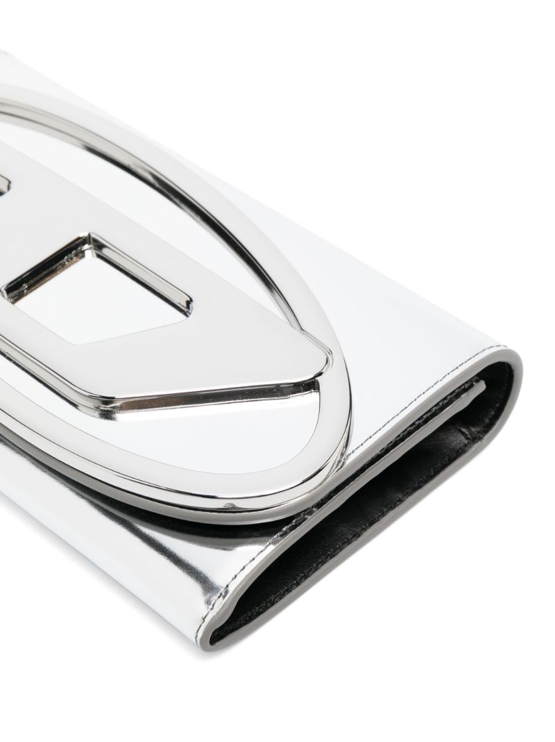 Silver Logo-embossed Leather Wallet