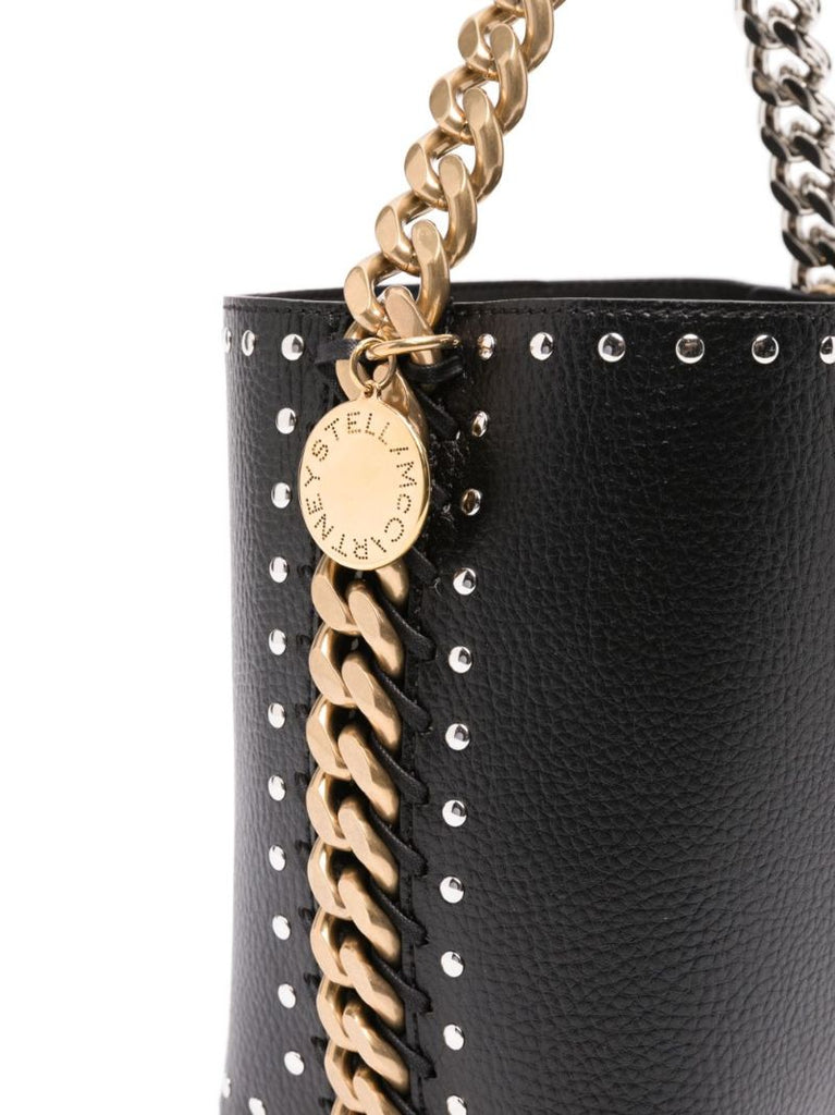 Black Frayme Studded Bucket Bag