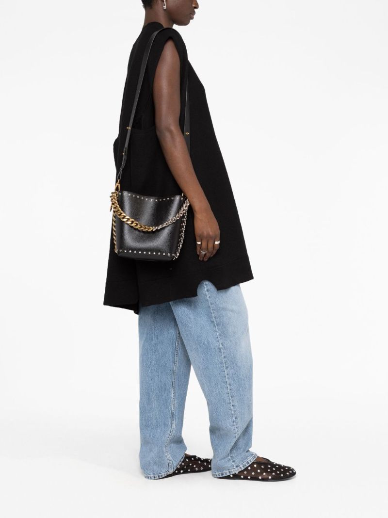 Black Frayme Studded Bucket Bag