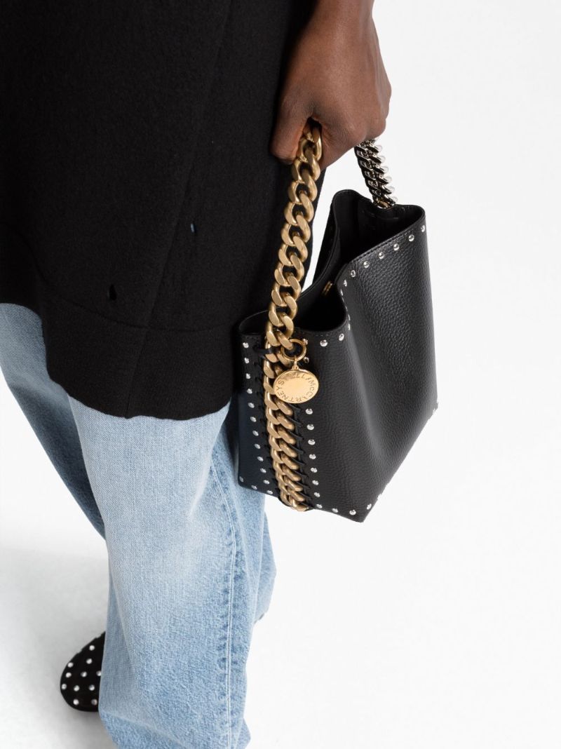 Black Frayme Studded Bucket Bag