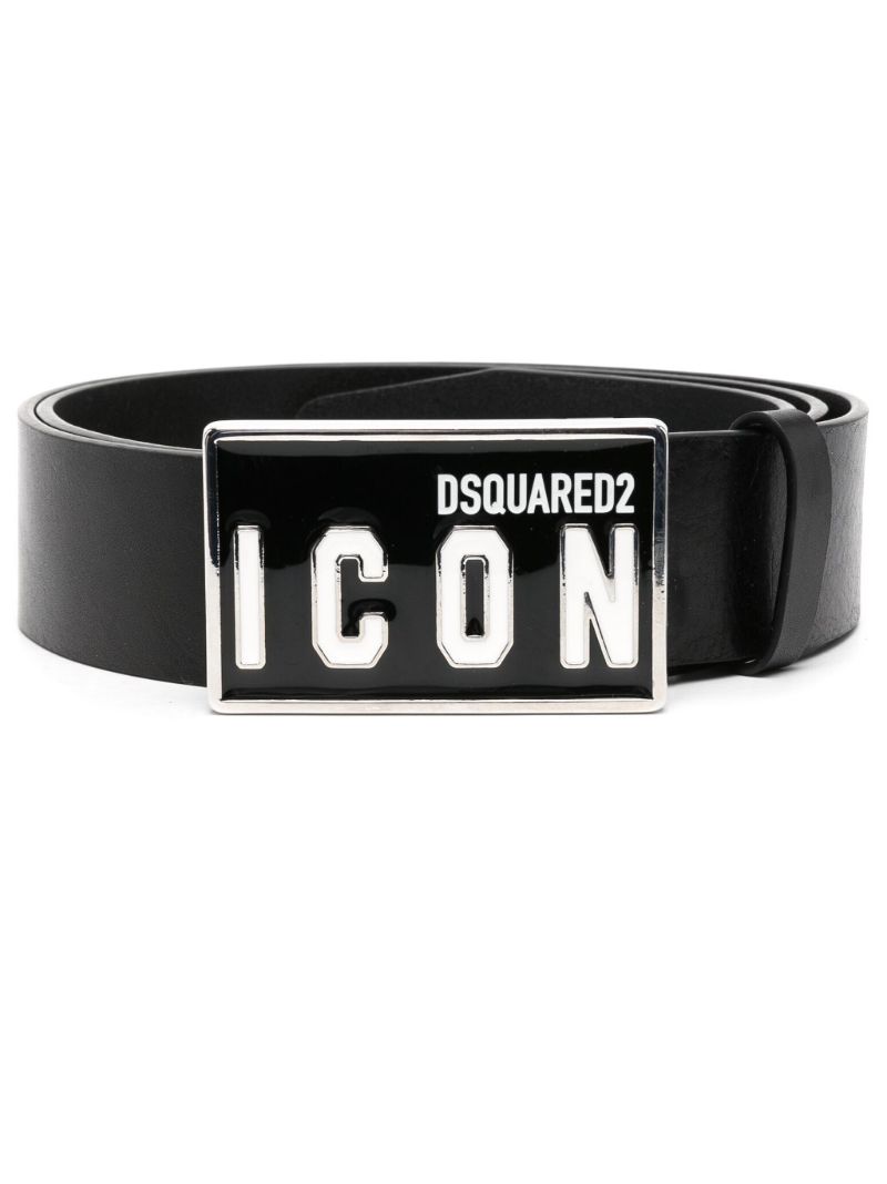 Black Icon Leather Belt