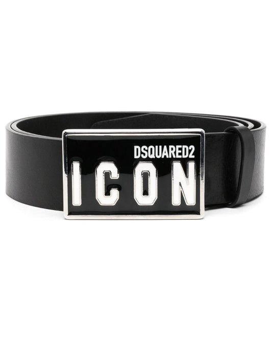 Black Icon Leather Belt