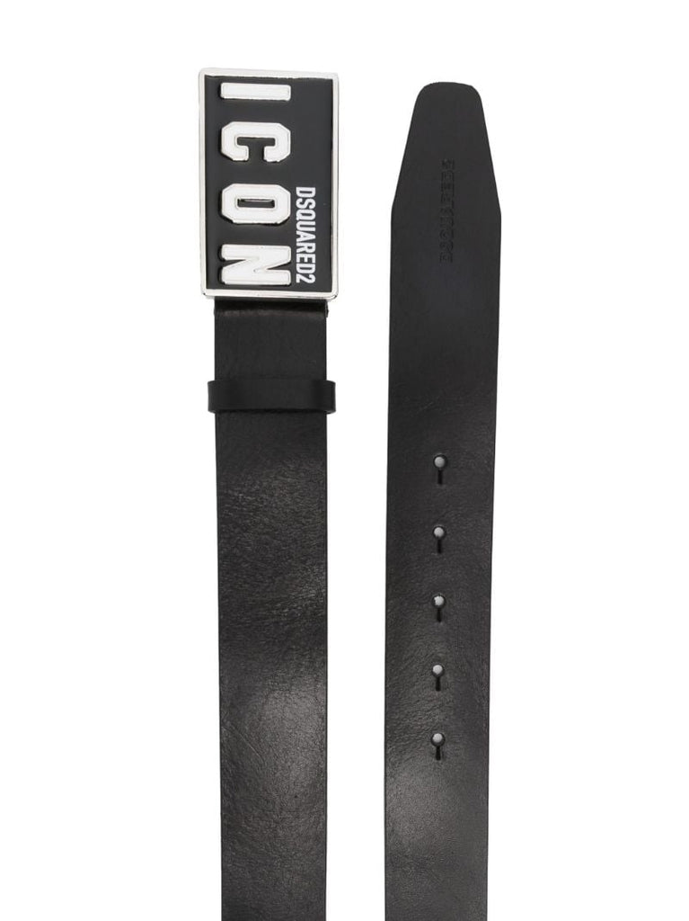 Black Icon Leather Belt