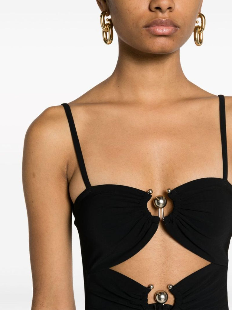 Black Cut-out Mini Beach Dress