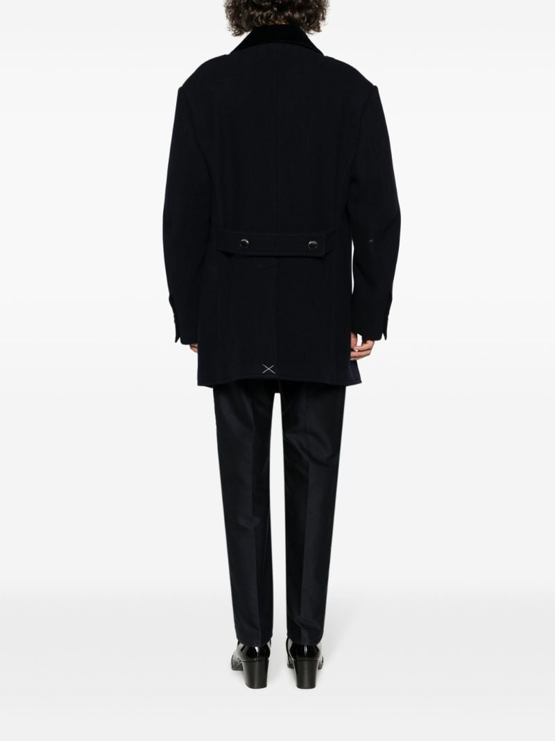 Blue Wool Felt Peacoat