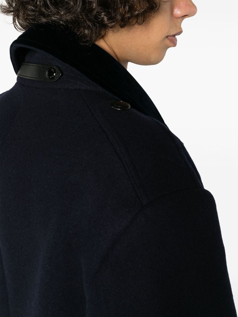 Blue Wool Felt Peacoat