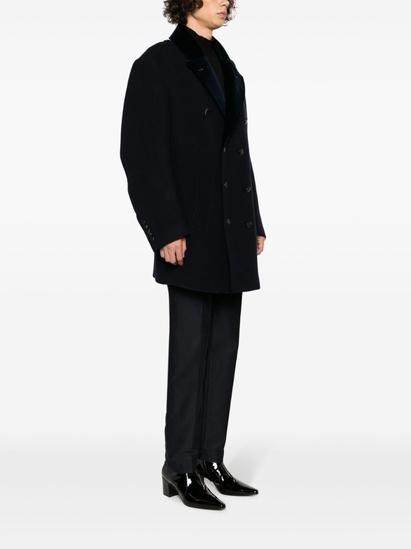 Blue Wool Felt Peacoat