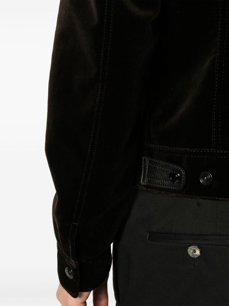 Green Flocked Cotton Bomber Jacket