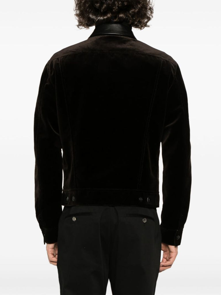 Green Flocked Cotton Bomber Jacket