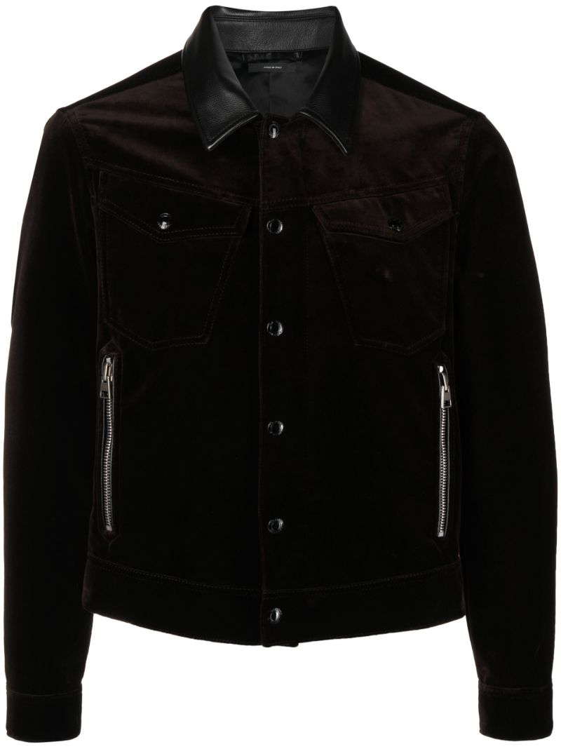 Green Flocked Cotton Bomber Jacket