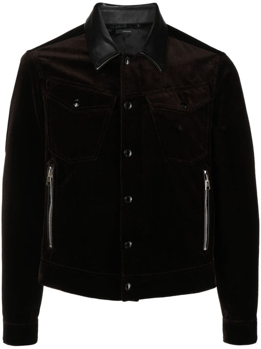 Green Flocked Cotton Bomber Jacket