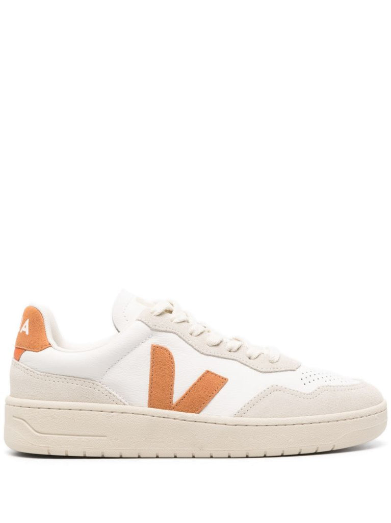 White V-90 Leather Sneakers