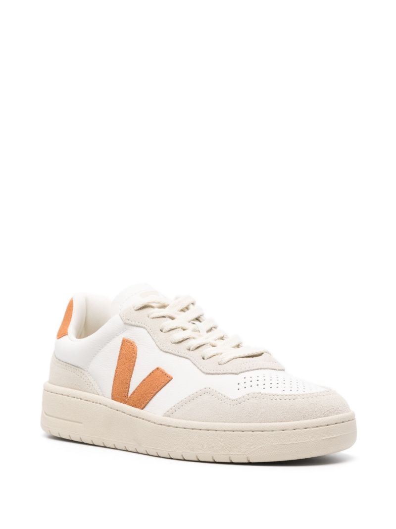 White V-90 Leather Sneakers