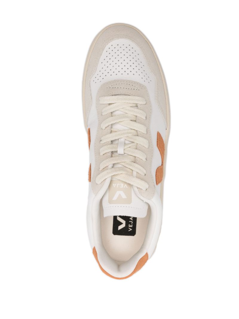 White V-90 Leather Sneakers