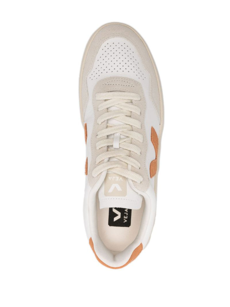 White V-90 Leather Sneakers