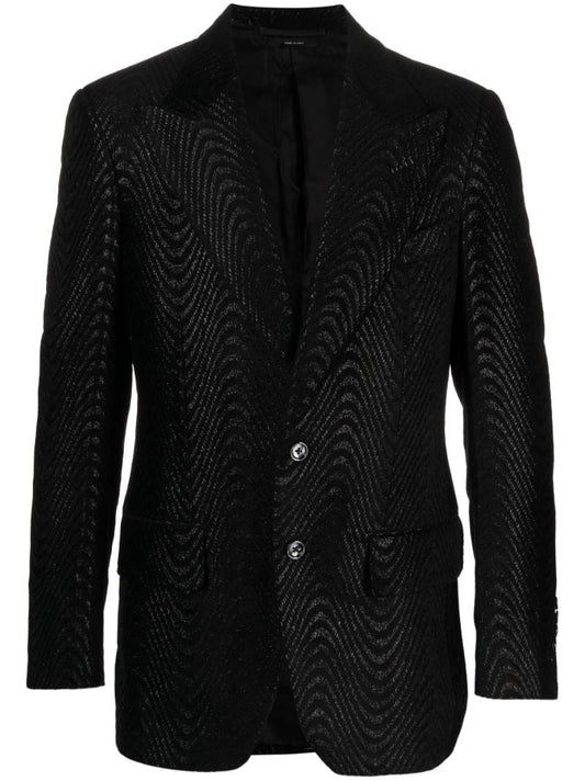 Black Atticus Metallic-jacquard Blazer