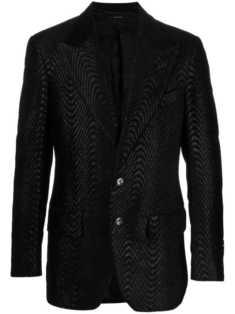 Black Atticus Metallic-jacquard Blazer
