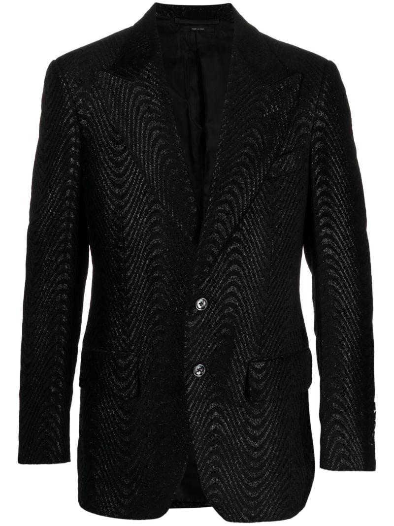 Black Atticus Metallic-jacquard Blazer