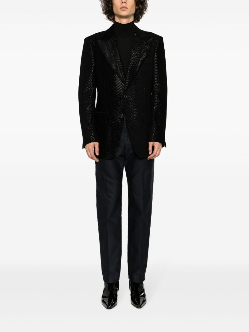 Black Atticus Metallic-jacquard Blazer