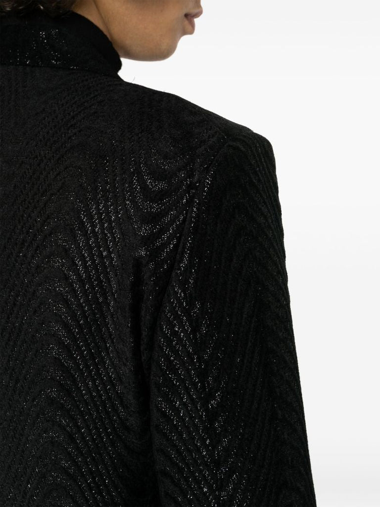 Black Atticus Metallic-jacquard Blazer