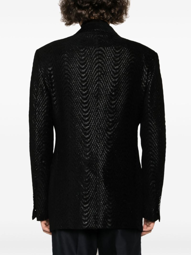 Black Atticus Metallic-jacquard Blazer