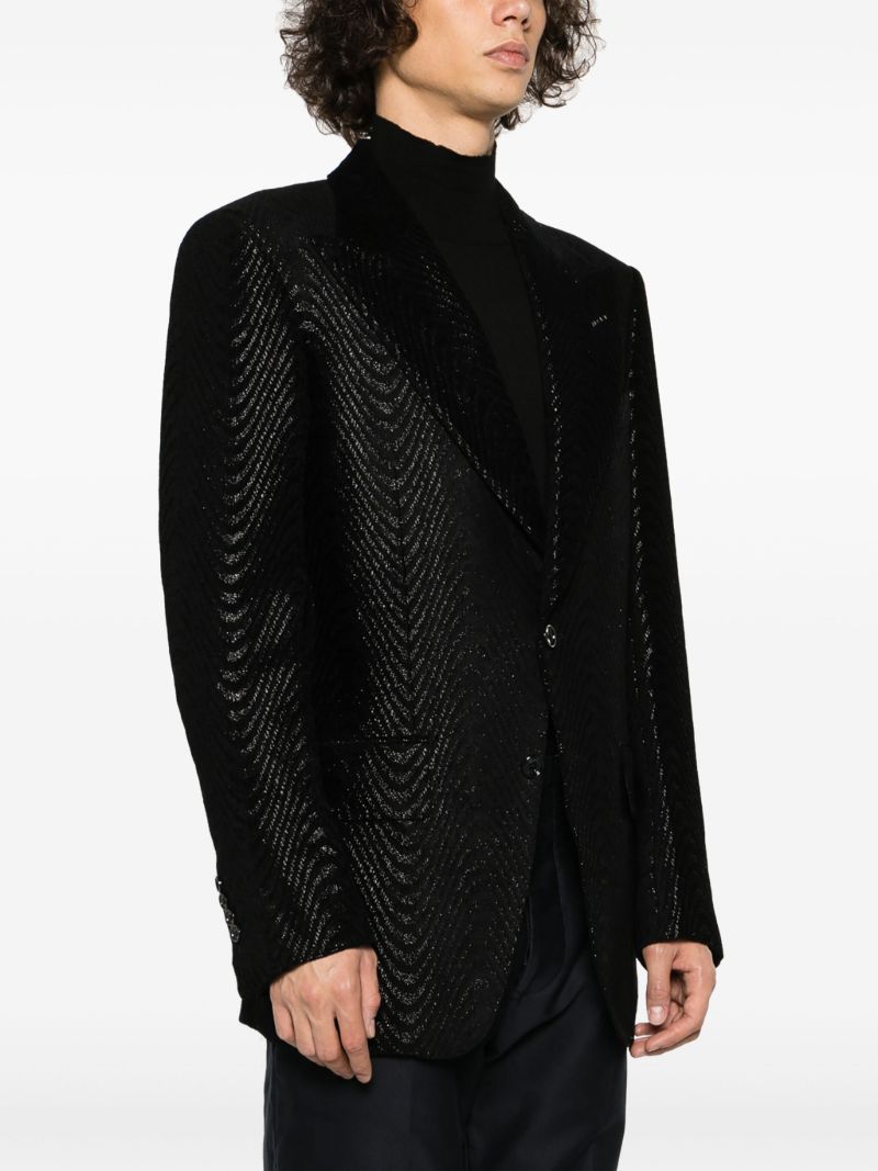 Black Atticus Metallic-jacquard Blazer