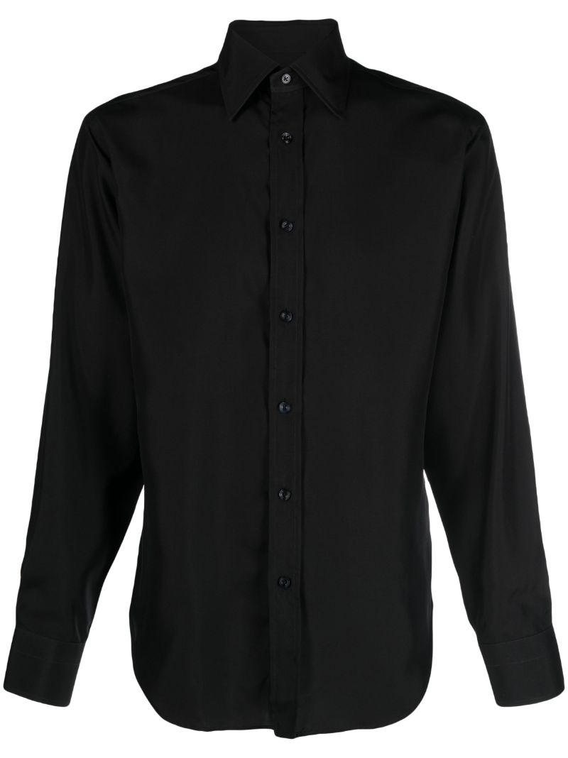 Black Silk Habotai Shirt