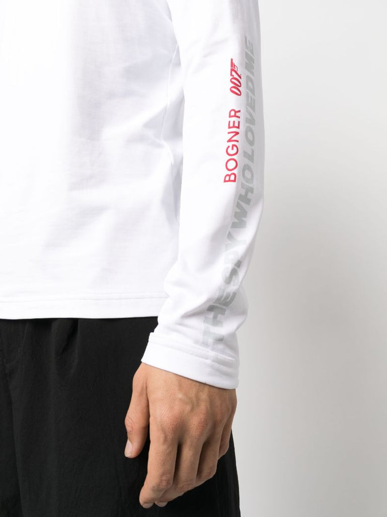 White Logo Print Sweatshirt
