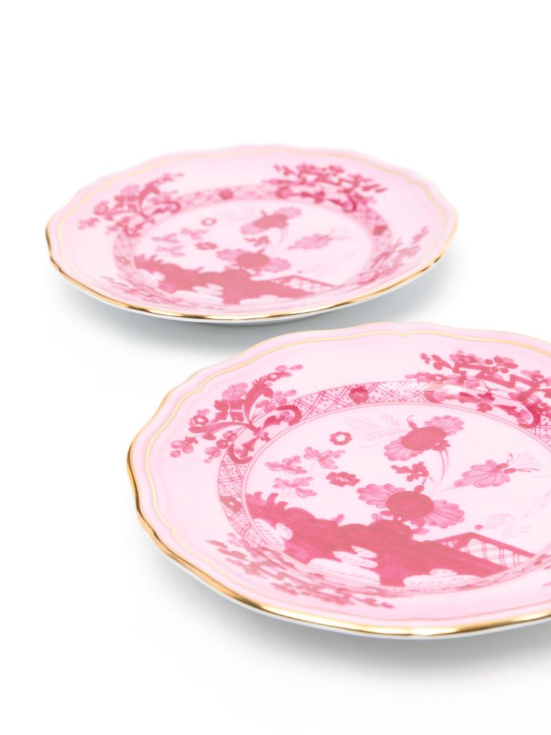 Pink Oriente Italiano Bread Plate Set