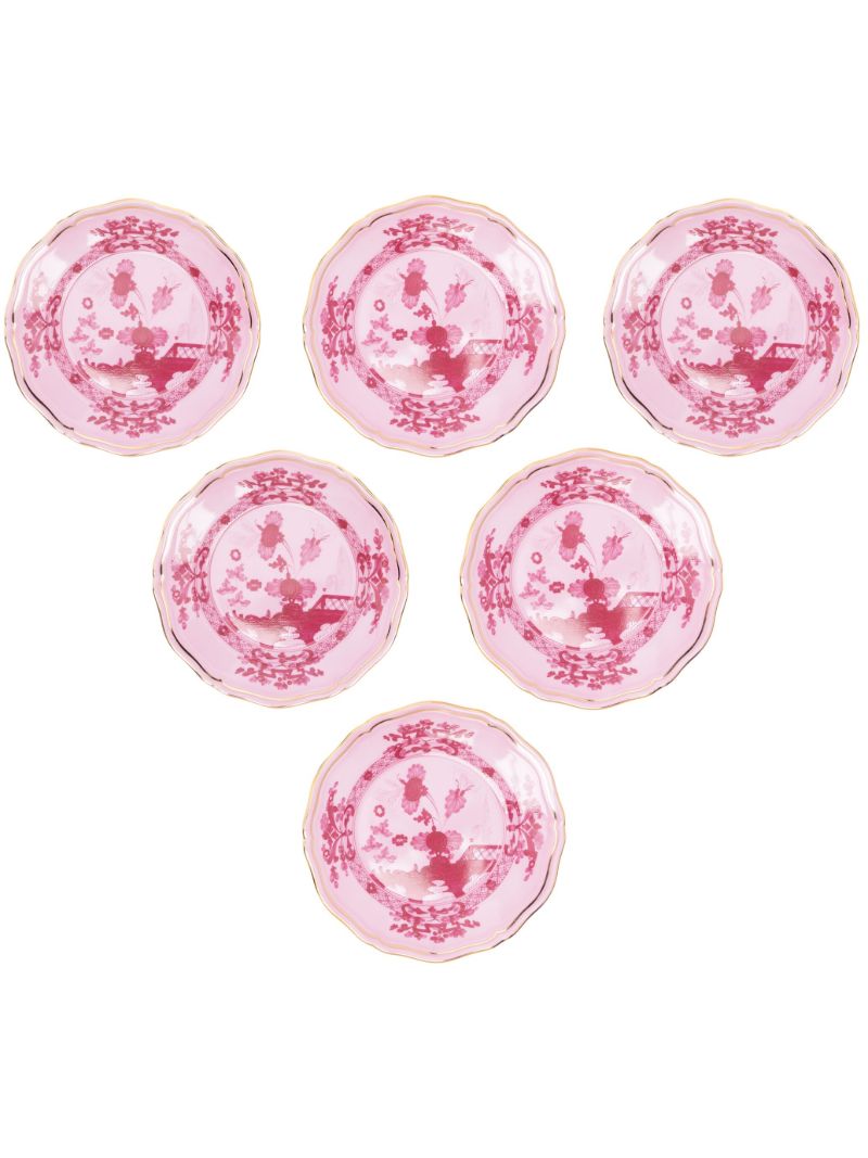 Pink Oriente Italiano Bread Plate Set