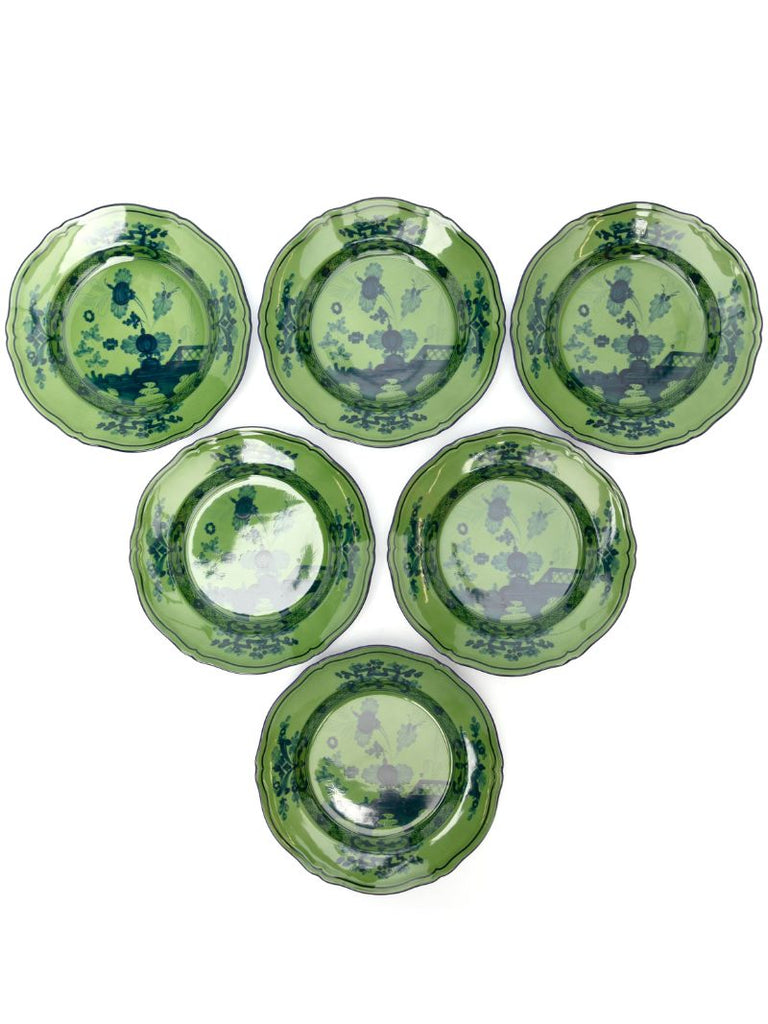 Green  Oriente Italiano Dessert Plates Set