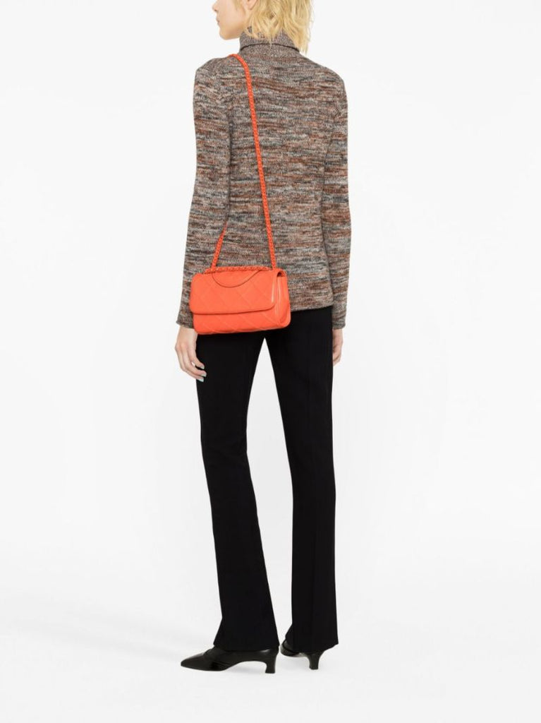 Orange Fleming Leather Shoulder Bag